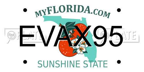 EVAX95 Florida License Plate