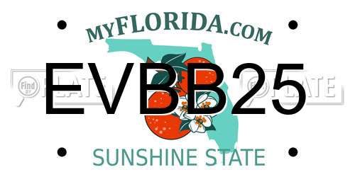 EVBB25 Florida License Plate