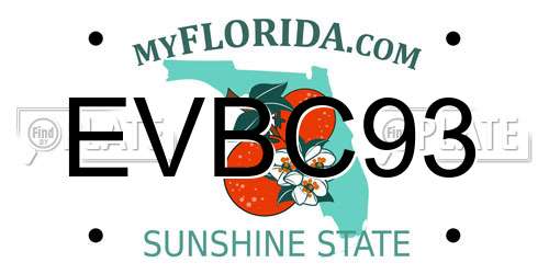 EVBC93 Florida License Plate
