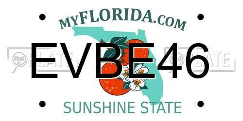EVBE46 Florida License Plate