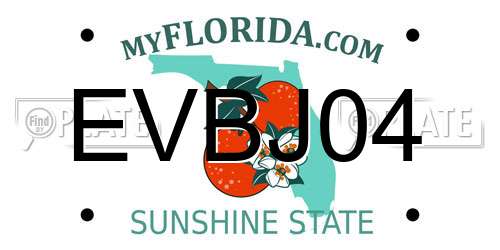 EVBJ04 Florida License Plate