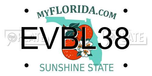 EVBL38 Florida License Plate