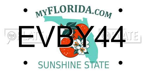 EVBY44 Florida License Plate