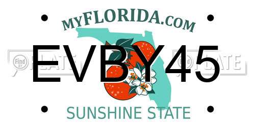 EVBY45 Florida License Plate