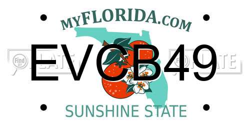 EVCB49 Florida License Plate