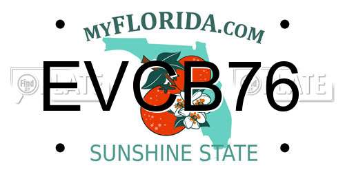 EVCB76 Florida License Plate