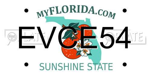 EVCE54 Florida License Plate
