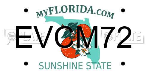 EVCM72 Florida License Plate