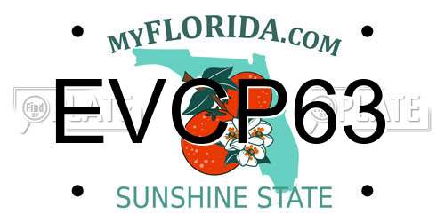 EVCP63 Florida License Plate