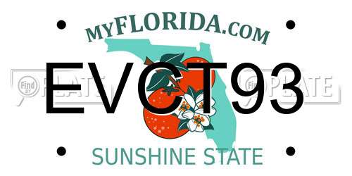 EVCT93 Florida License Plate