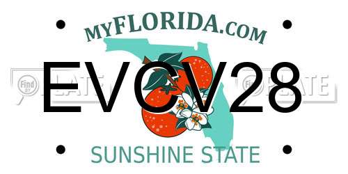 EVCV28 Florida License Plate