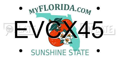 EVCX45 Florida License Plate