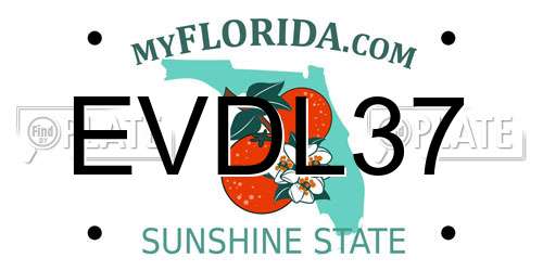EVDL37 Florida License Plate