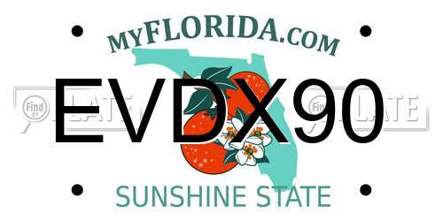 EVDX90 Florida License Plate