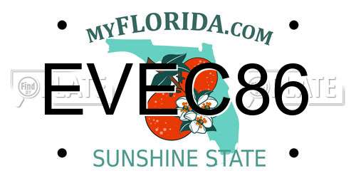 EVEC86 Florida License Plate