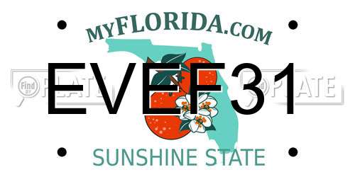 EVEF31 Florida License Plate