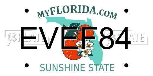 EVEF84 Florida License Plate