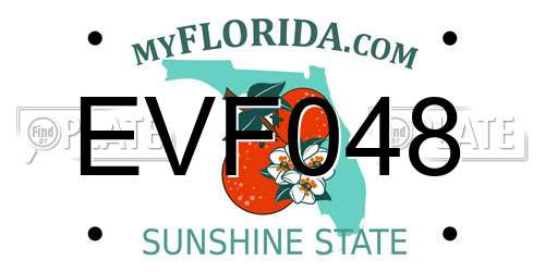 EVF048 Florida License Plate