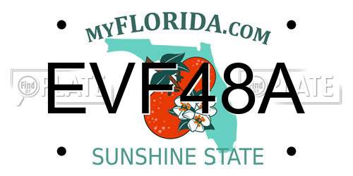 EVF48A Florida License Plate