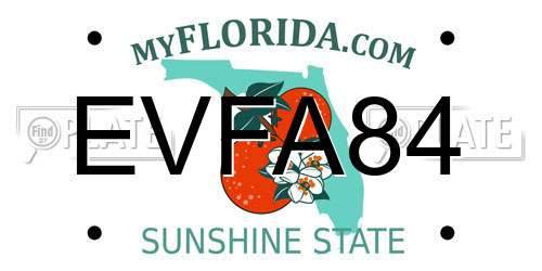 EVFA84 Florida License Plate