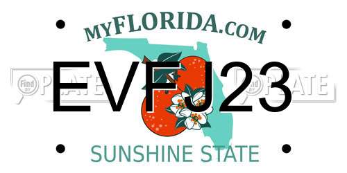EVFJ23 Florida License Plate