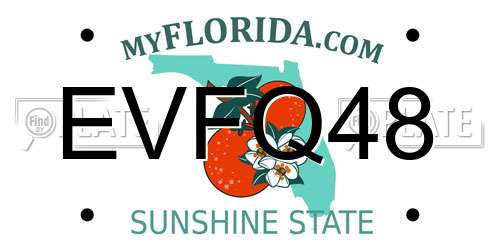EVFQ48 Florida License Plate