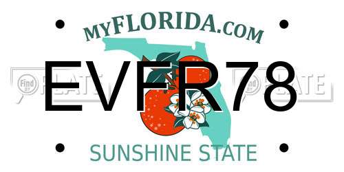 EVFR78 Florida License Plate