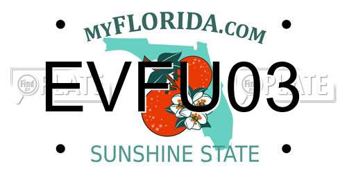 EVFU03 Florida License Plate
