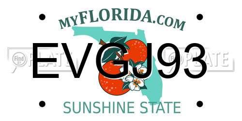 EVGJ93 Florida License Plate