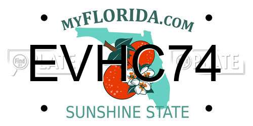 EVHC74 Florida License Plate