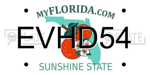 EVHD54 Florida License Plate