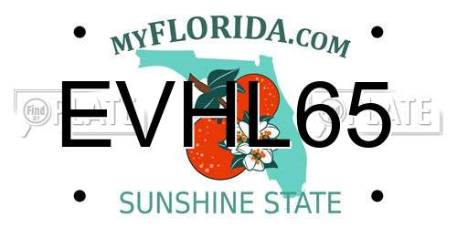 EVHL65 Florida License Plate