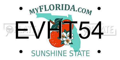 EVHT54 Florida License Plate