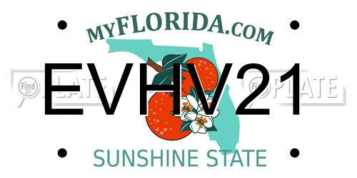 EVHV21 Florida License Plate