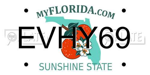 EVHY69 Florida License Plate