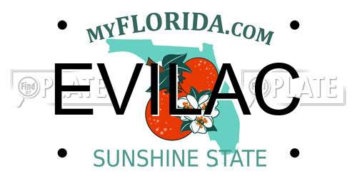 EVILAC Florida License Plate