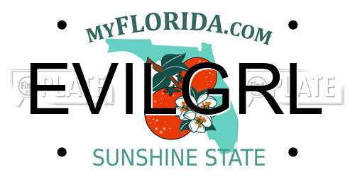 EVILGRL Florida License Plate