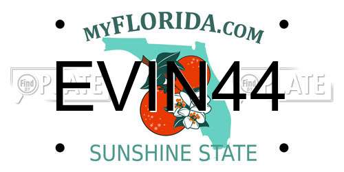 EVIN44 Florida License Plate