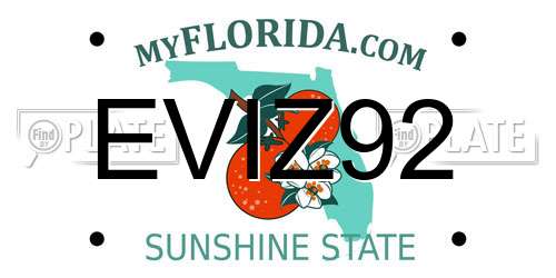 EVIZ92 Florida License Plate
