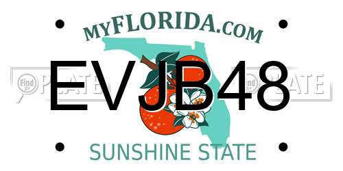 EVJB48 Florida License Plate