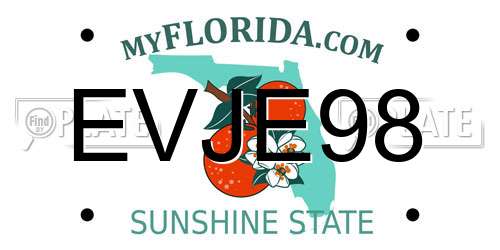 EVJE98 Florida License Plate