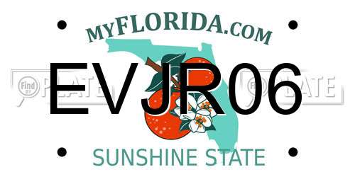 EVJR06 Florida License Plate