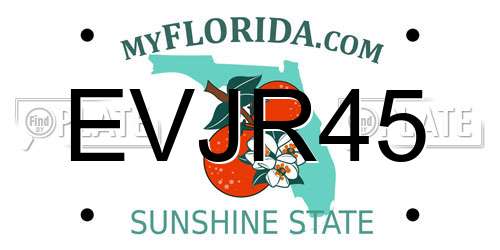 EVJR45 Florida License Plate