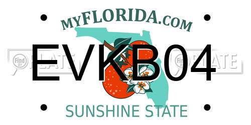 EVKB04 Florida License Plate