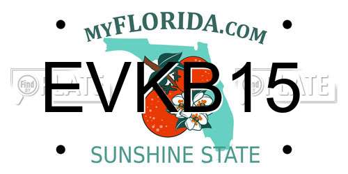 EVKB15 Florida License Plate