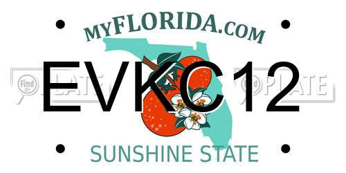 EVKC12 Florida License Plate