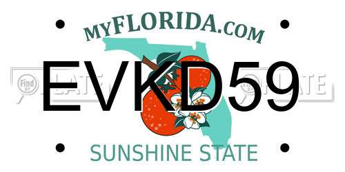 EVKD59 Florida License Plate