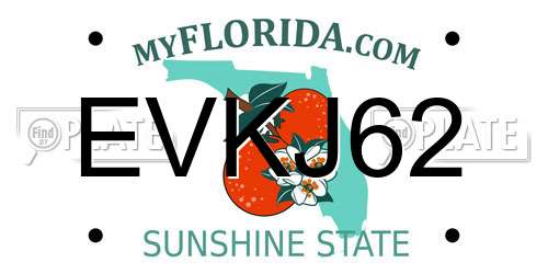 EVKJ62 Florida License Plate