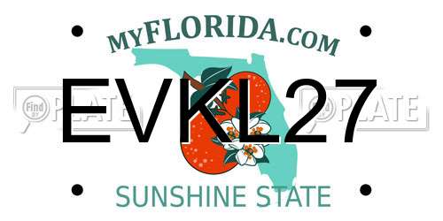 EVKL27 Florida License Plate
