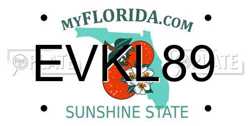 EVKL89 Florida License Plate